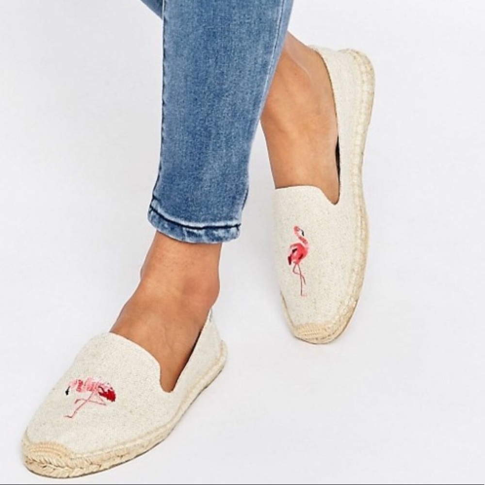 Soludos Flamingo Embroidered Espadrilles